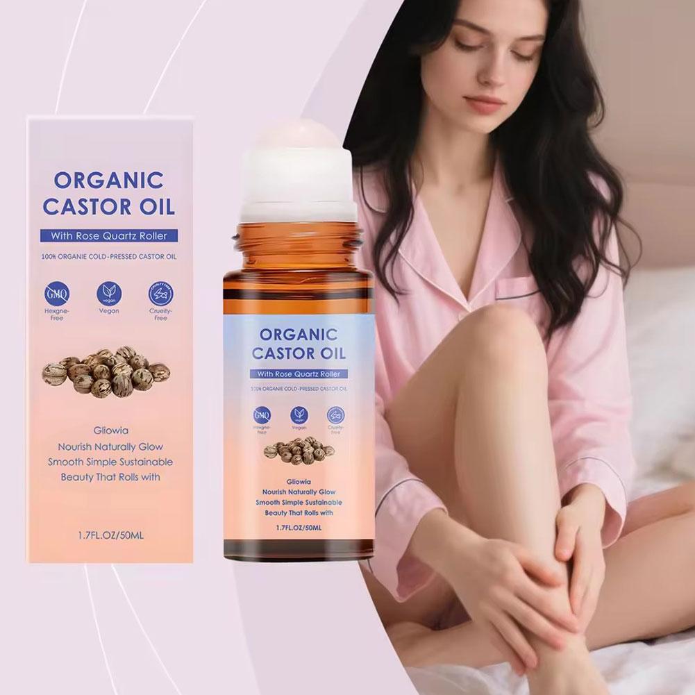 Castor Oil Cold Press - 50ml Organik Hint Yağı Gül Kuvars
