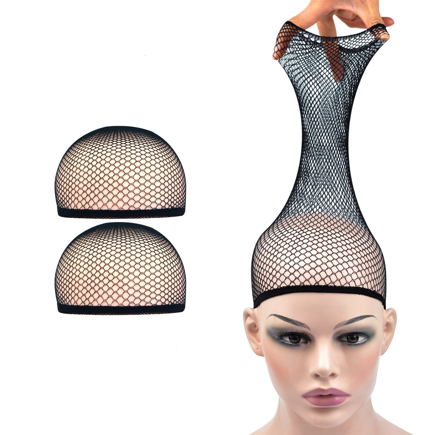 Wig Cap Stocking - 2 adet saç ağları açık uçlu