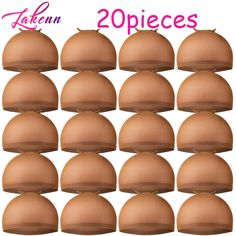 Wig Cap Stocking - Koyu kahverengi peruk kap dantel ön