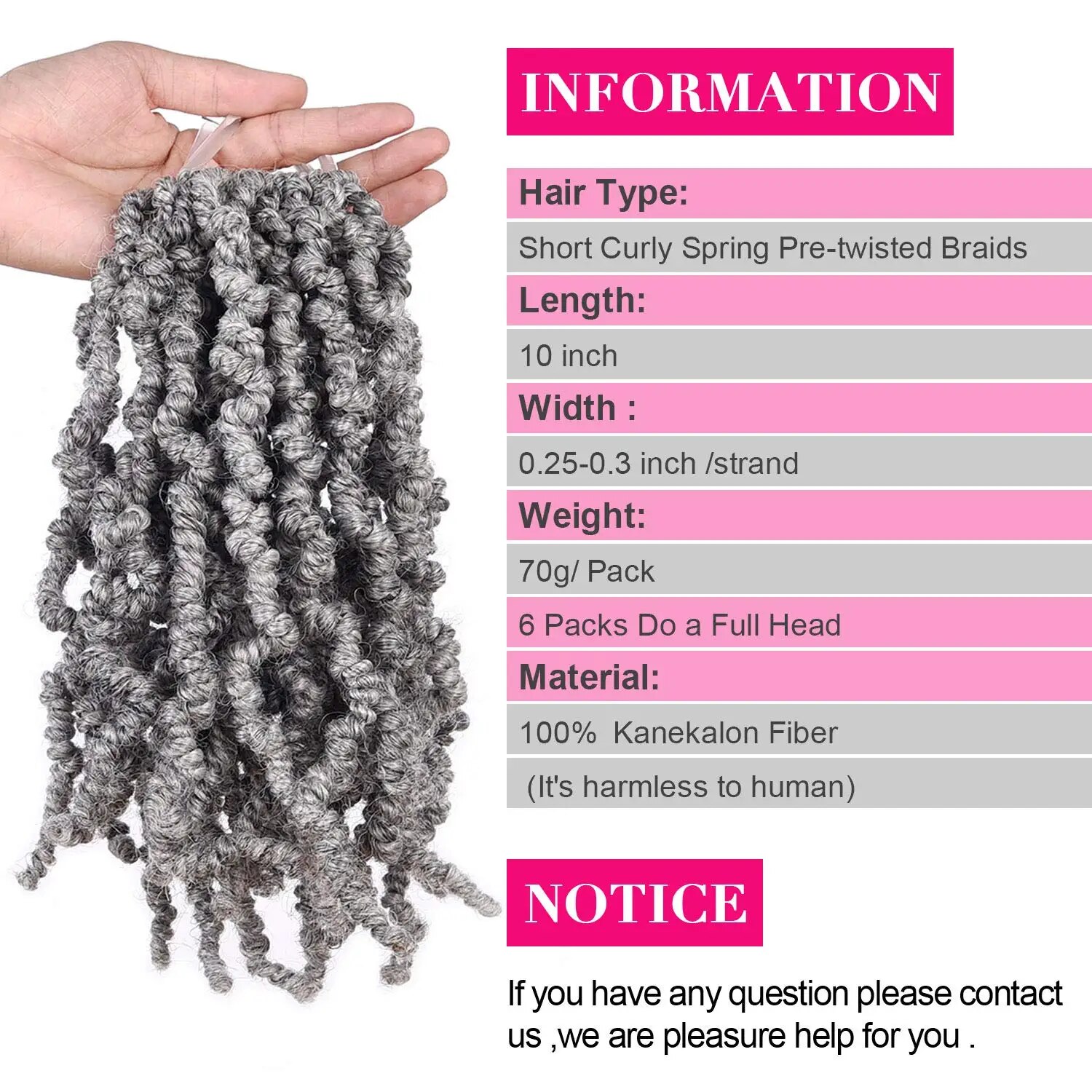 10 inç Kısa Kıvırcık Bahar Ön  - Braiding Hair Kanekalon incelemesi ve fiyatı
