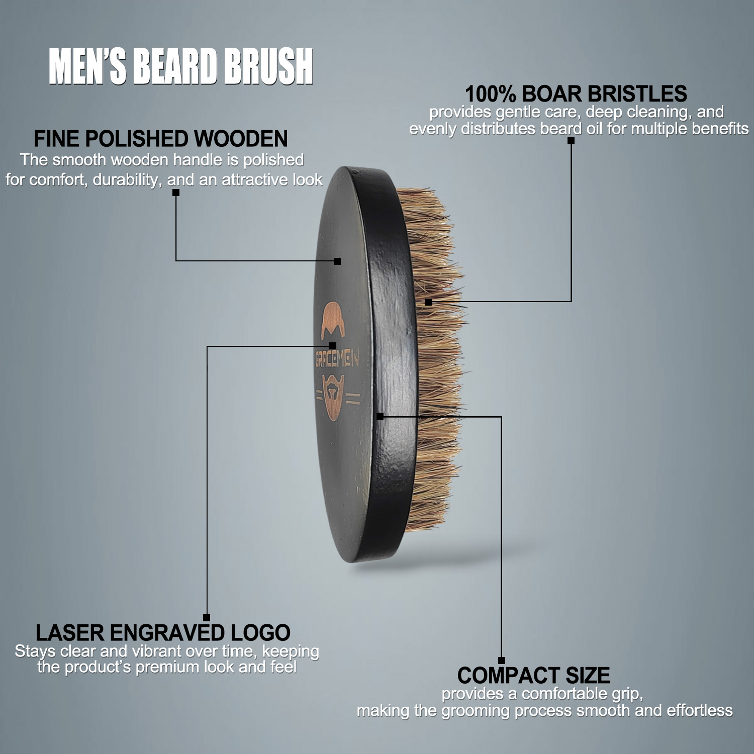 Gracemen Sakal Fırçası - Doğal - Hair Care For Men incelemesi ve fiyatı